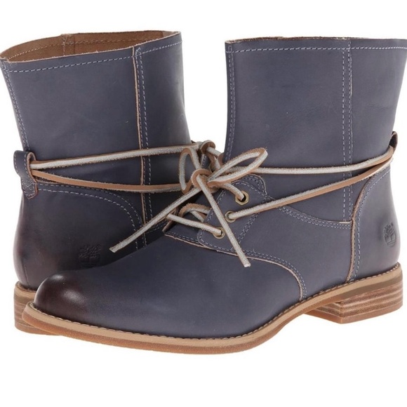 Timberland Navy Leather Lace-Up Boots - Picture 2 of 8